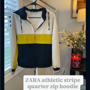 Zara Black and Yellow Quarter Zip Sweatshirt